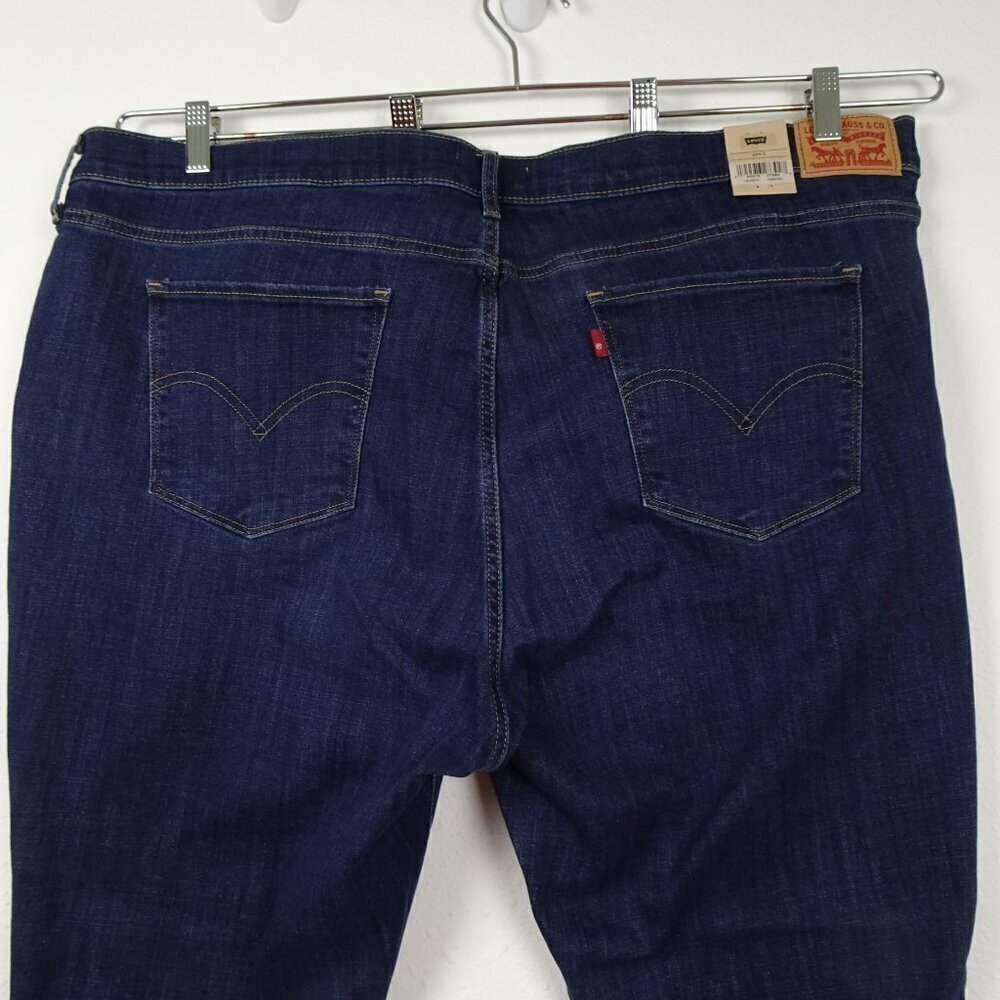 Levi's Stretch Jeans Women's Plus Size 24W Short Blue Denim Straight Leg - Picture 6 of 12